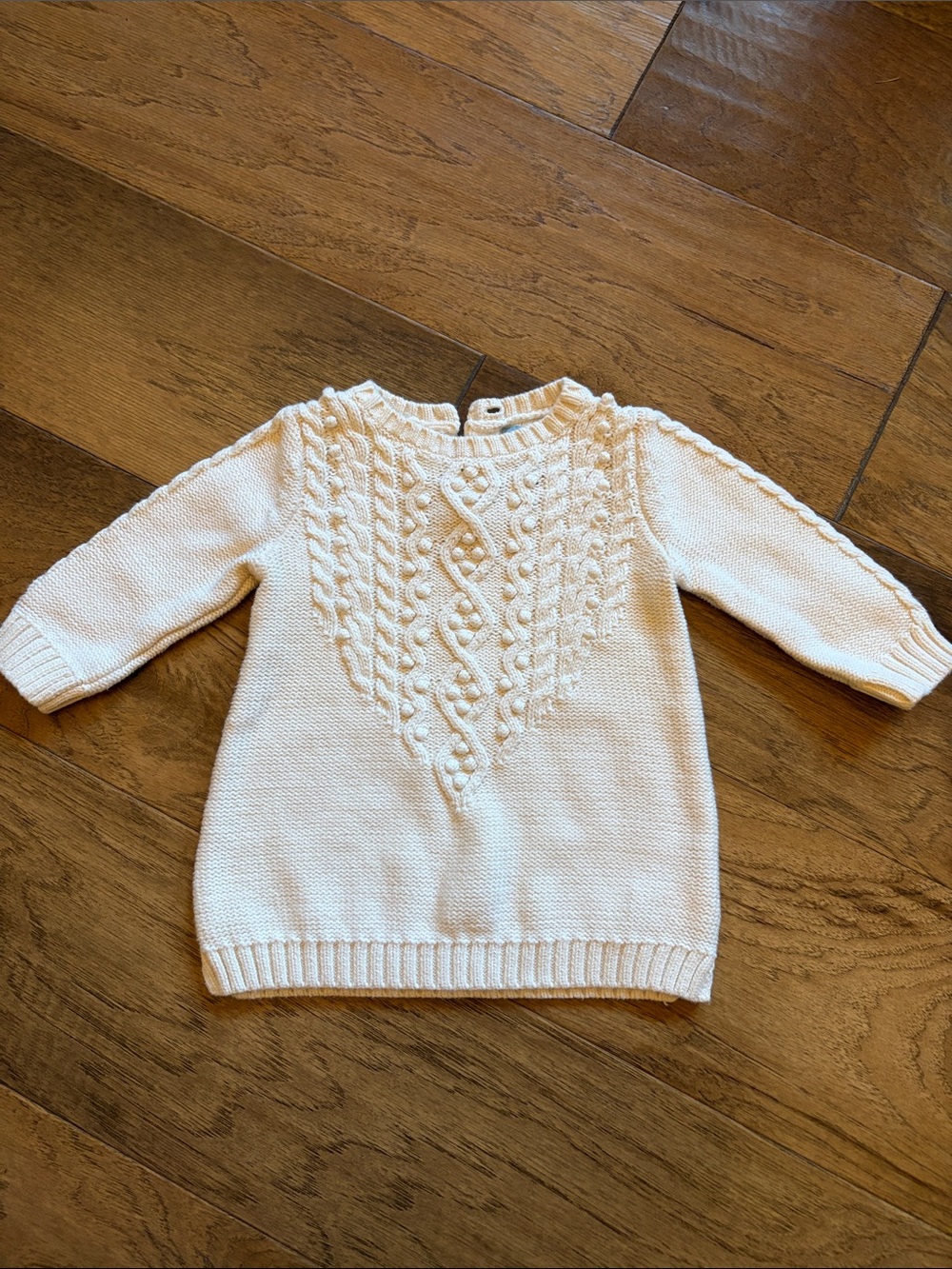 GAP Cream Cable-Knit Crewneck Sweater